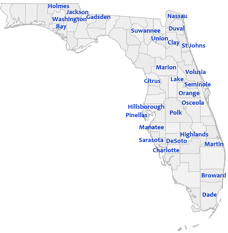 SSG Service area map